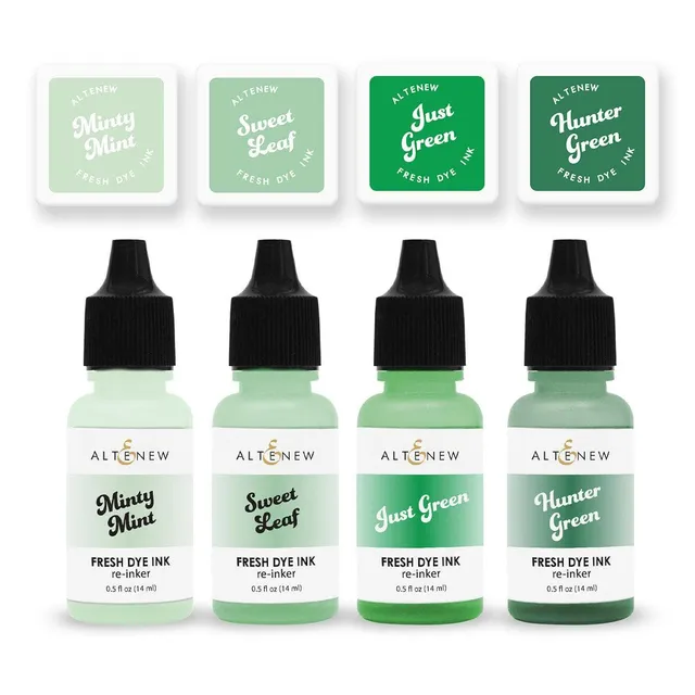altenew-green-meadows-fresh-dye-ink-mini-cubes-reinker-set image 1