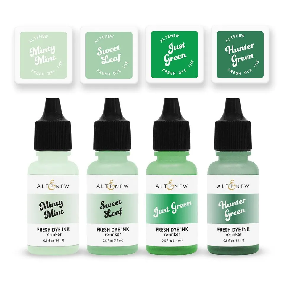 altenew-green-meadows-fresh-dye-ink-mini-cubes-reinker-set image 1
