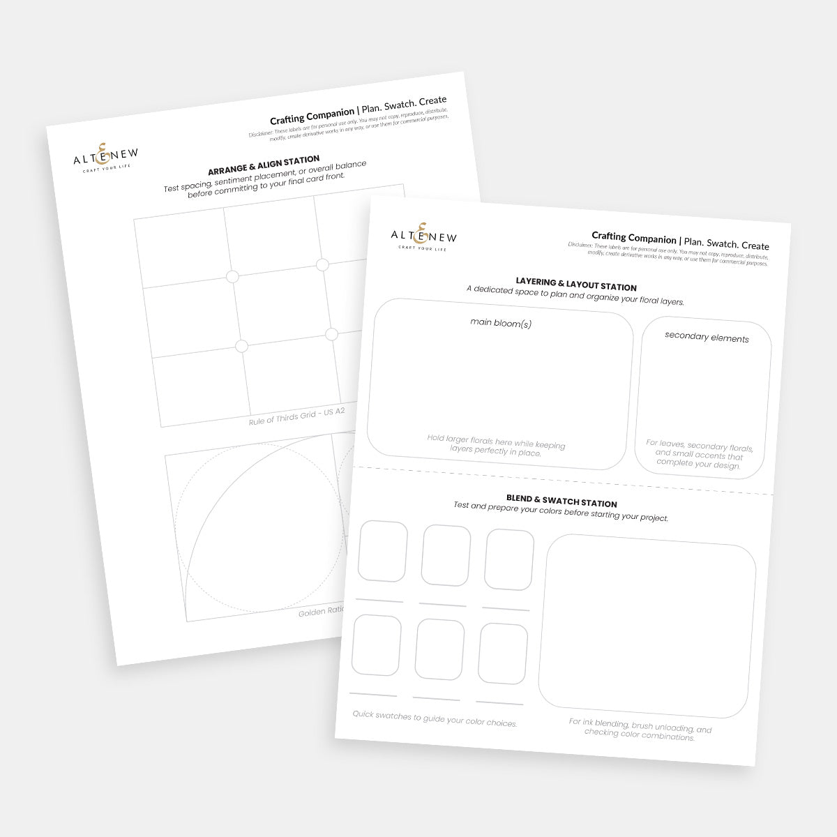 altenew-coloring-printable-karten-planer-farbmuster-2-seiten image 2