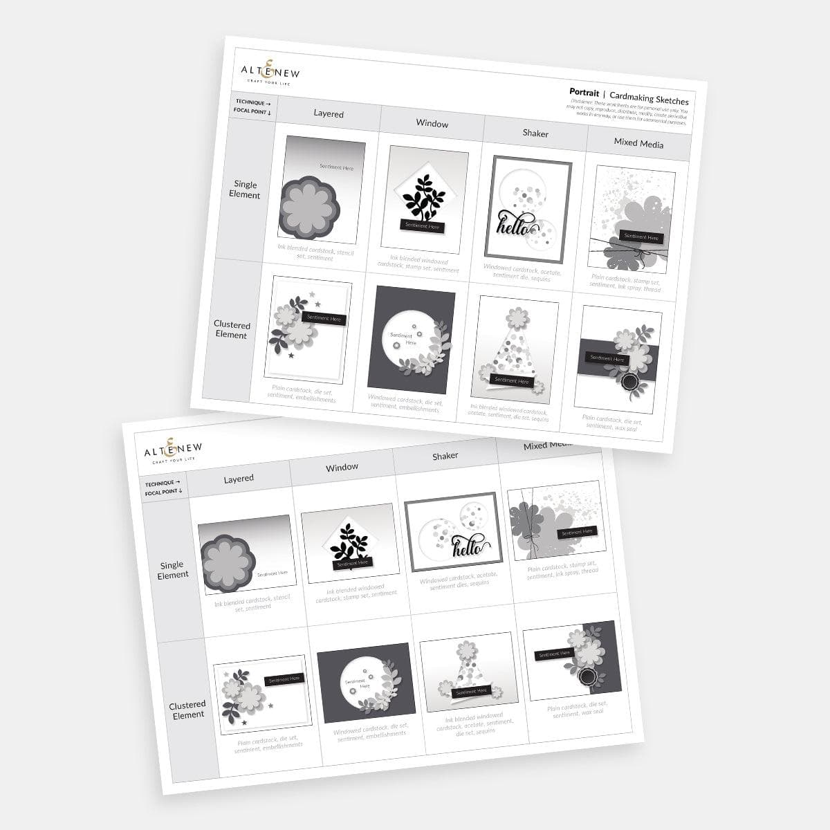 altenew-free-card-sketches-kartenlayouts-printable-pdf-5-seiten image 2