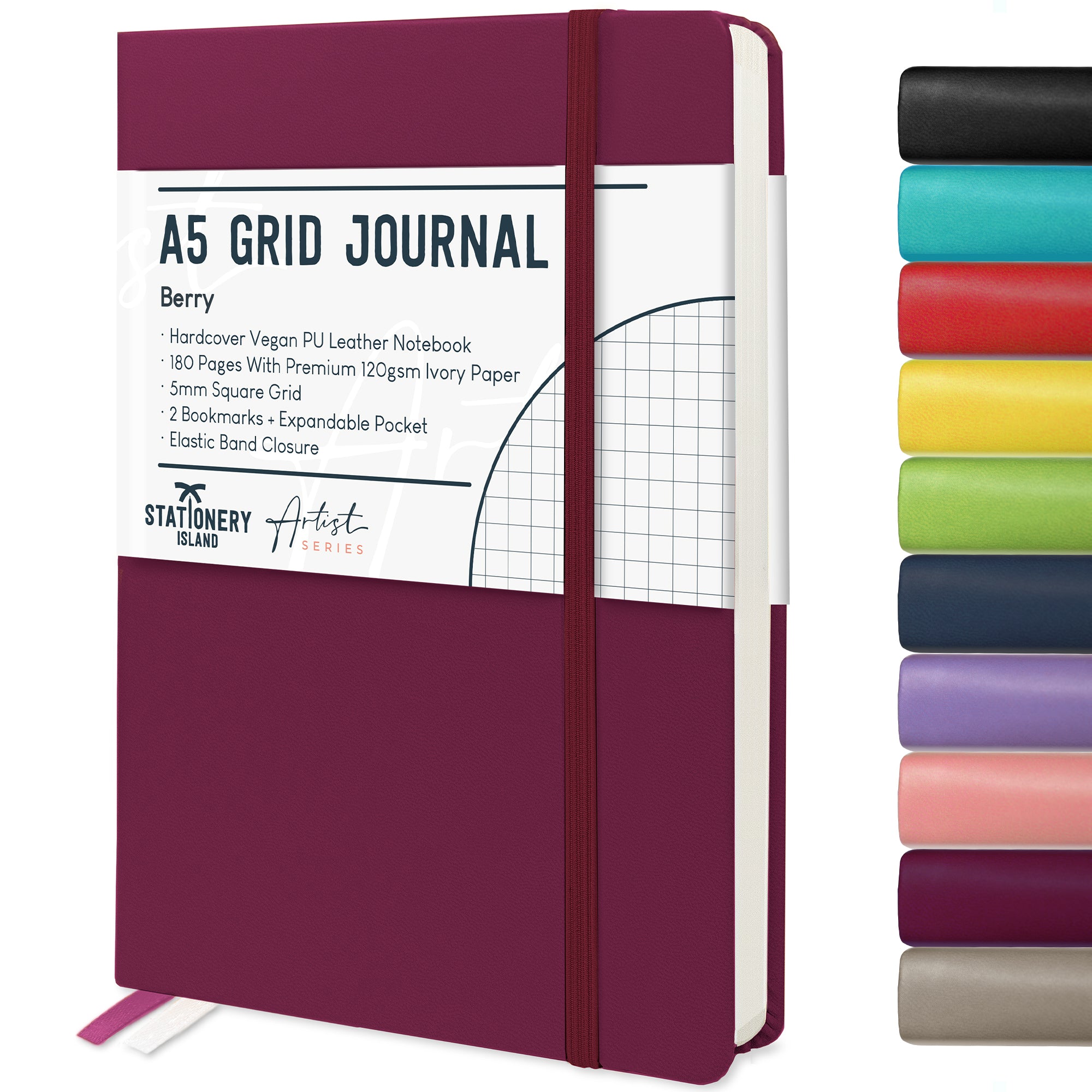 stationery-island-journals-a5-grid-journal-notizbuch-schwarz-kariert image 4