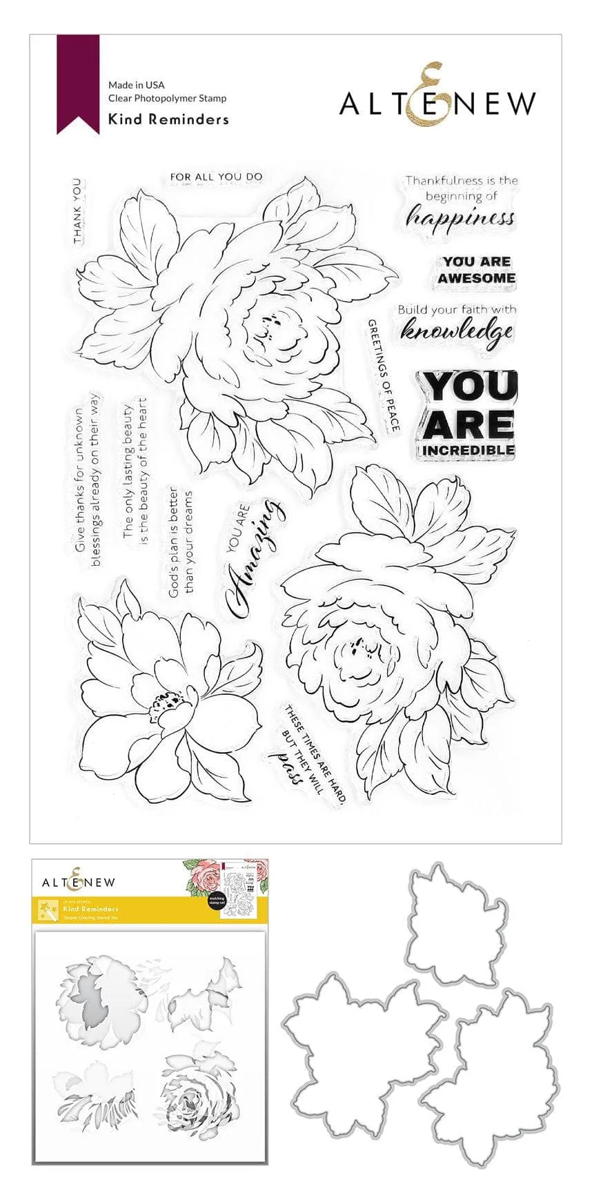 altenew-kind-reminders-stencil-set-schablonen-blumen-4x6 image 1