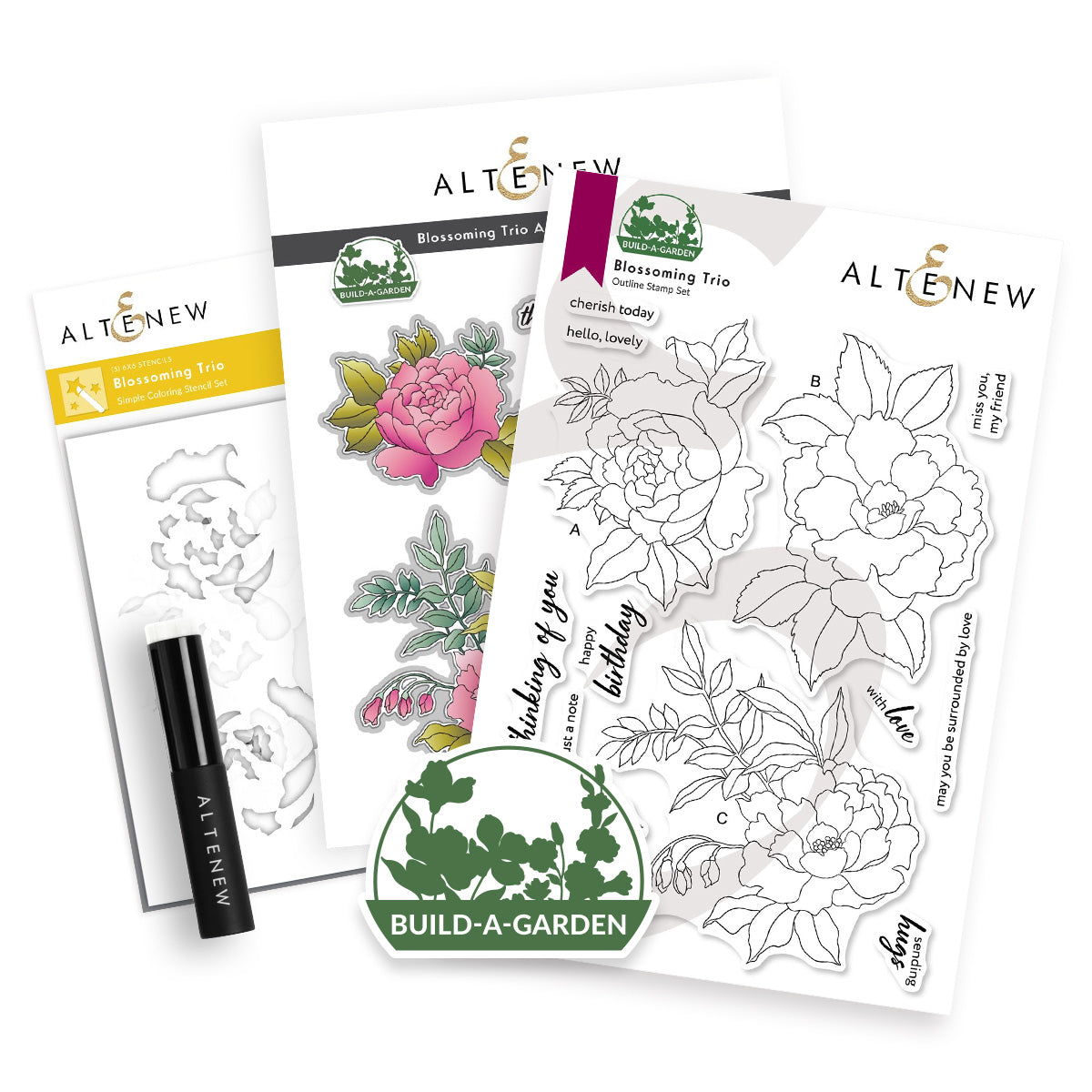 altenew-dies-build-a-garden-blossoming-trio-stanzset-floral image 1