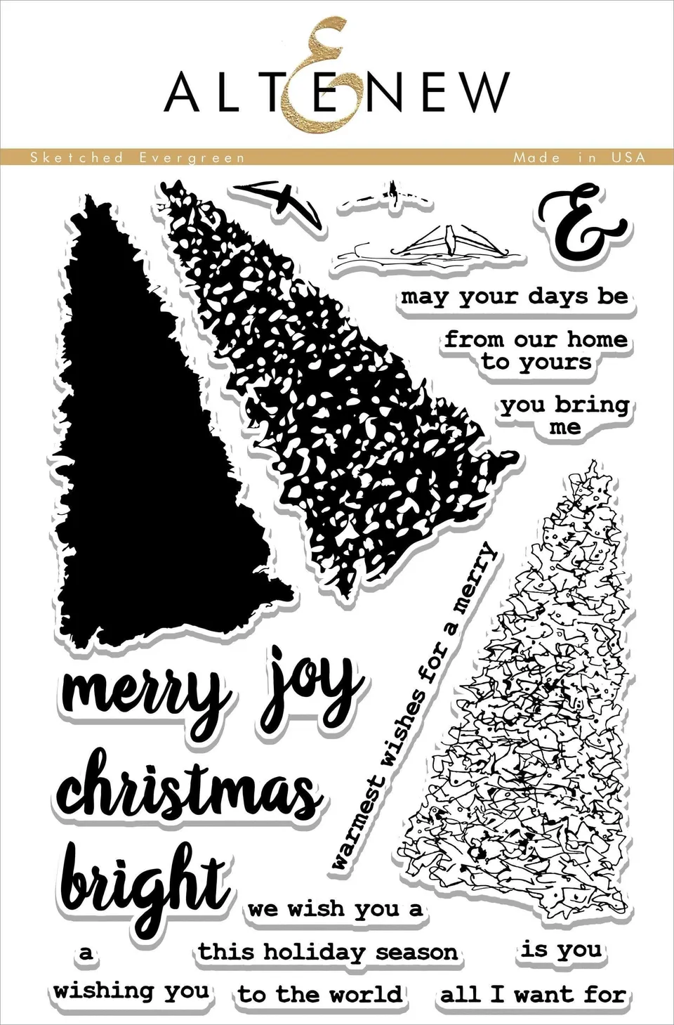 altenew-sketched-evergreen-stempelset-weihnachten-6x8 image 1