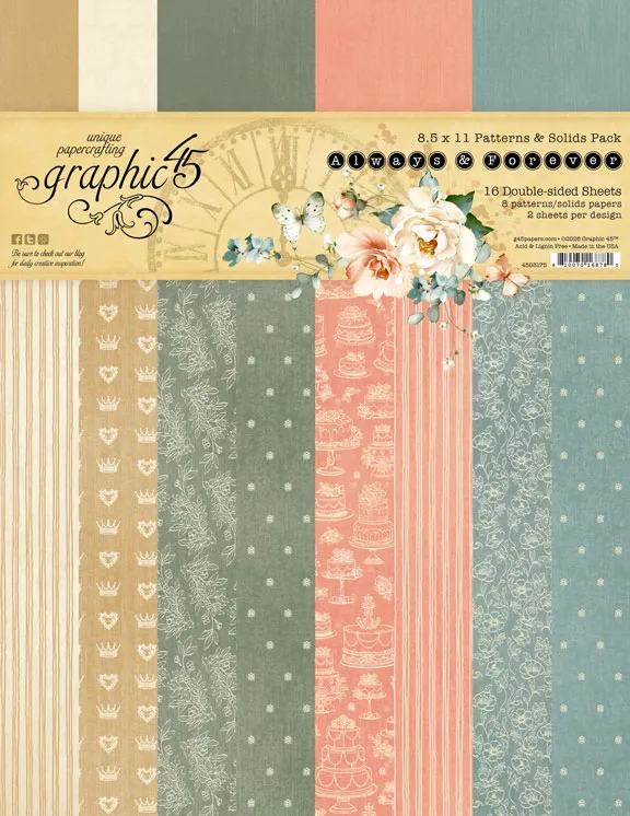 graphic-45-always-forever-4503175-scrapbookpapier-8-5x11-16-blatt image 1