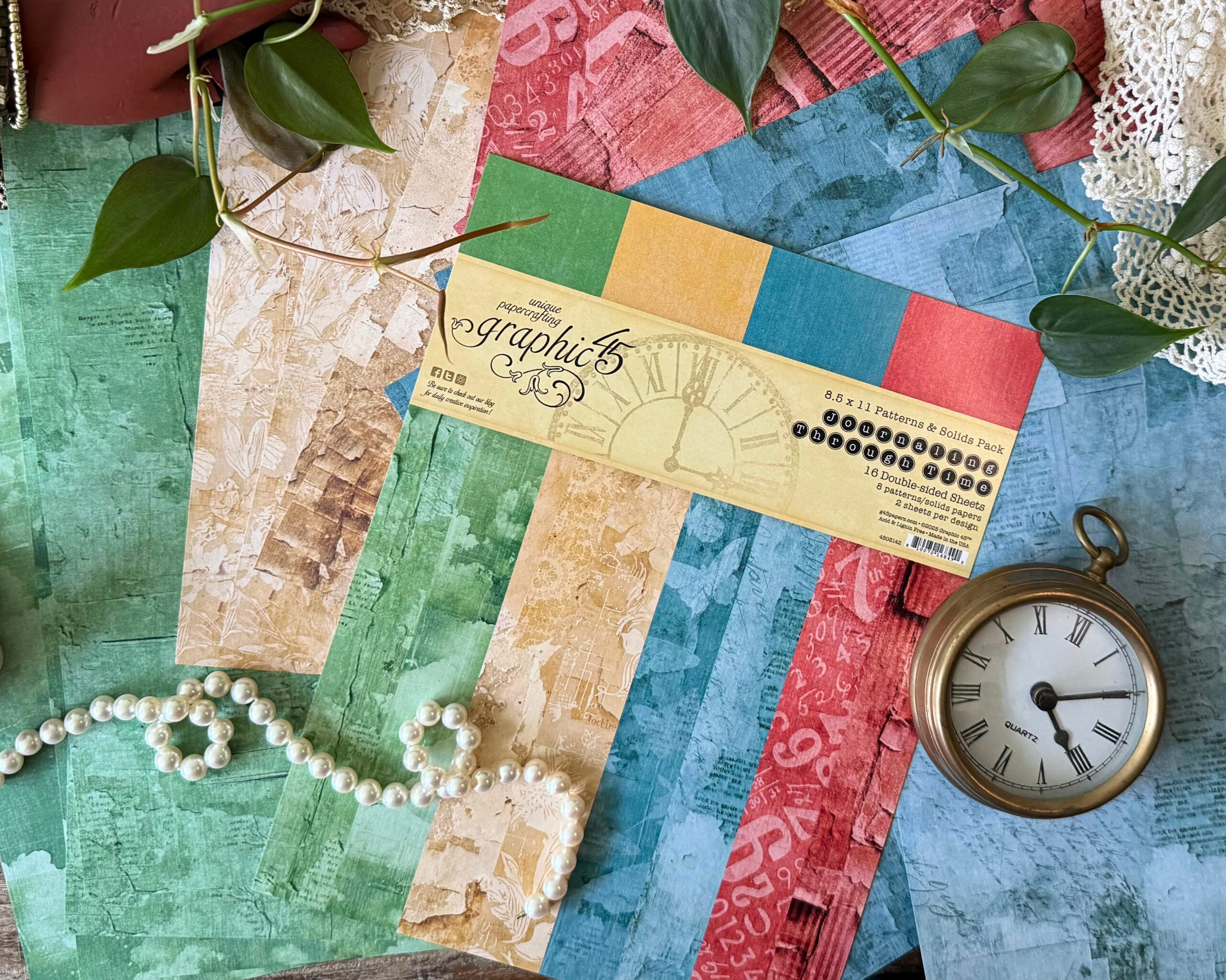 graphic-45-journaling-through-time-papier-8-5x11-patterns-pack image 2