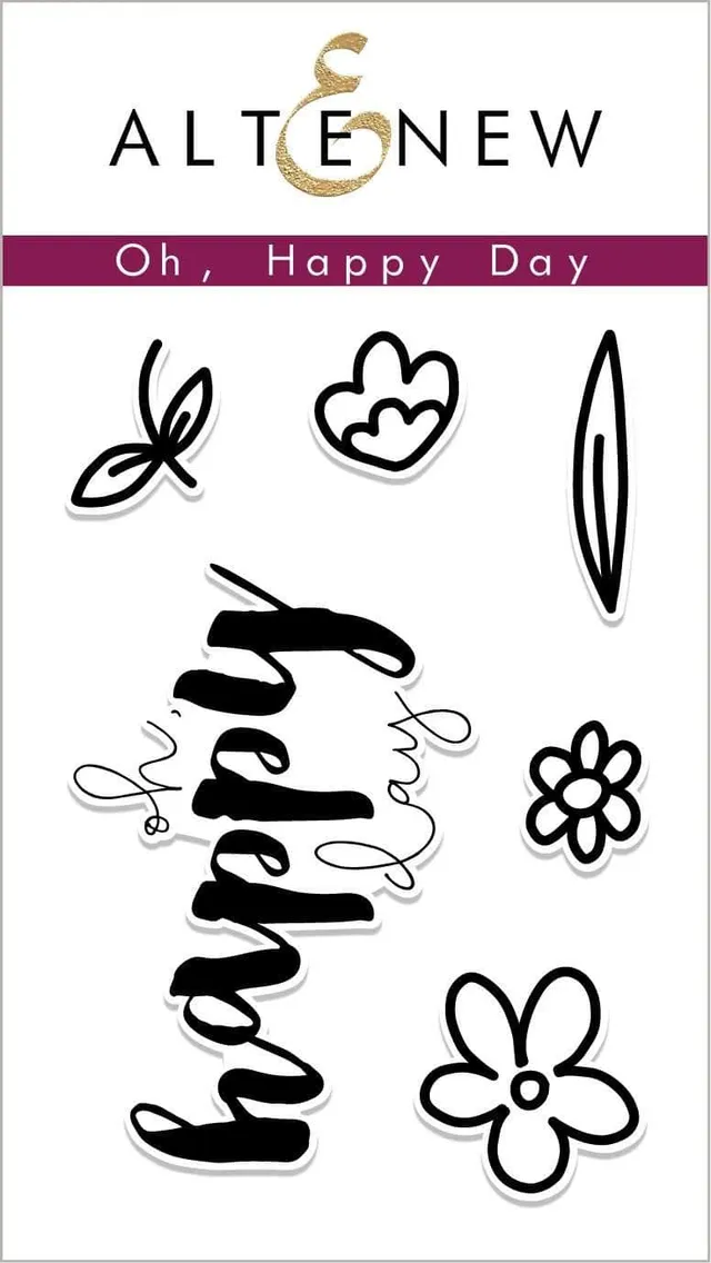 altenew-oh-happy-day-stempelset-mini-blumen-spruch image 1