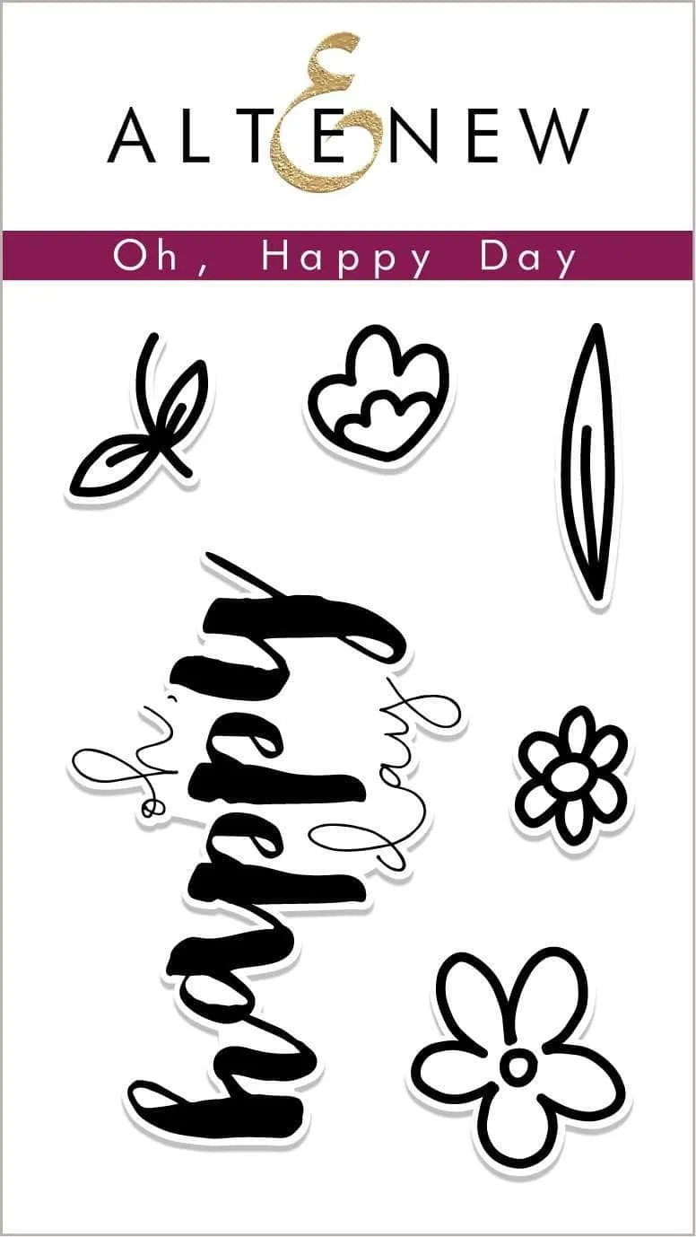 altenew-oh-happy-day-stempelset-mini-blumen-spruch image 1