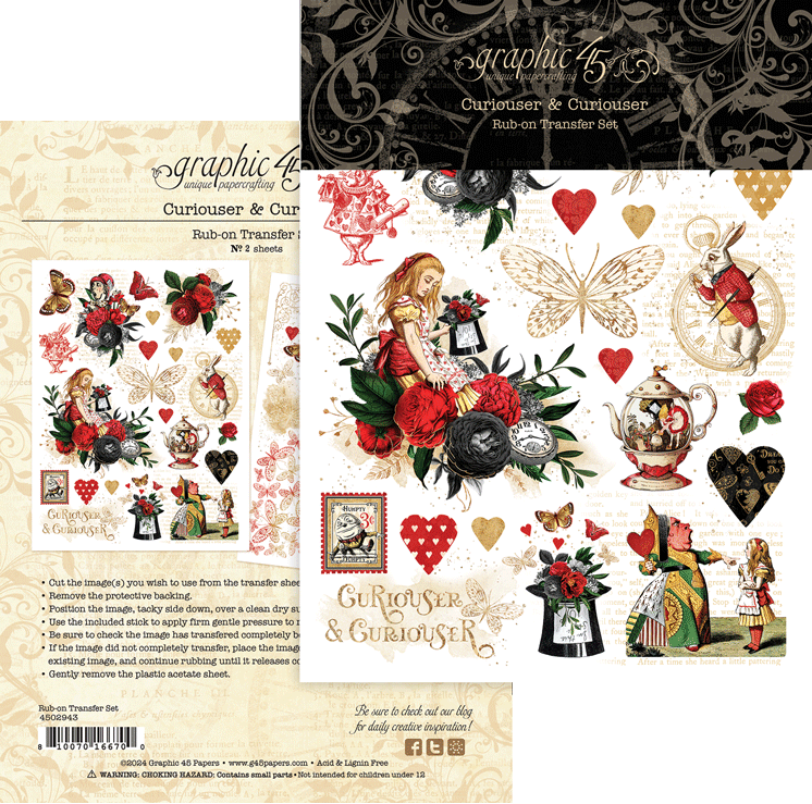 graphic-45-curiouser-curiouser-rub-on-transfers-2-bogen image 1