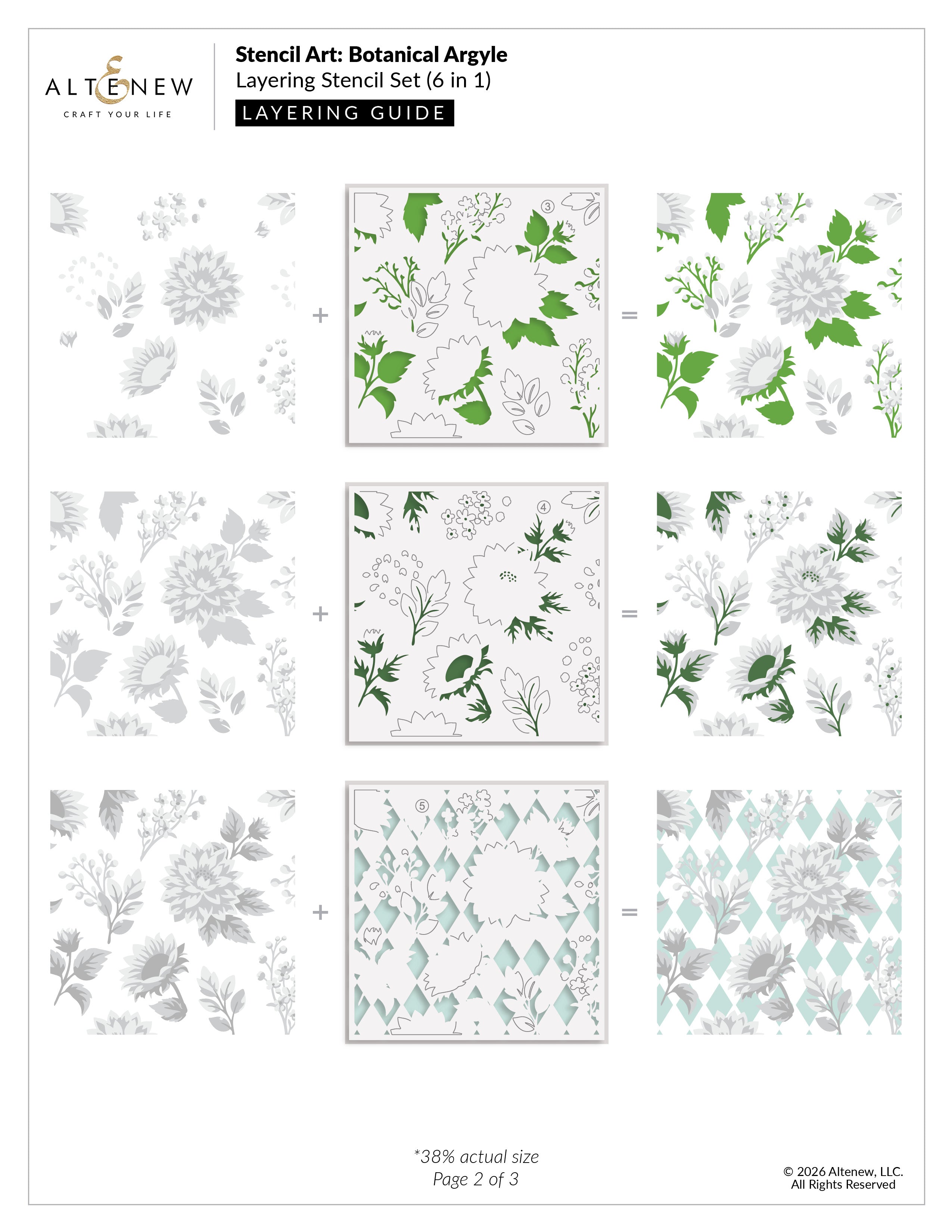 altenew-botanical-argyle-layering-stencil-set-6in1-6x6-blumen image 4
