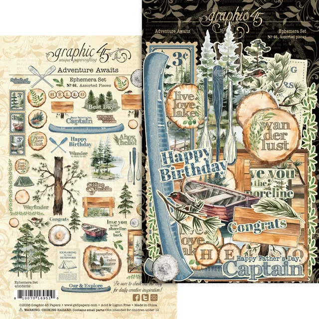 graphic-45-adventure-awaits-ephemera-set-66-teile image 1