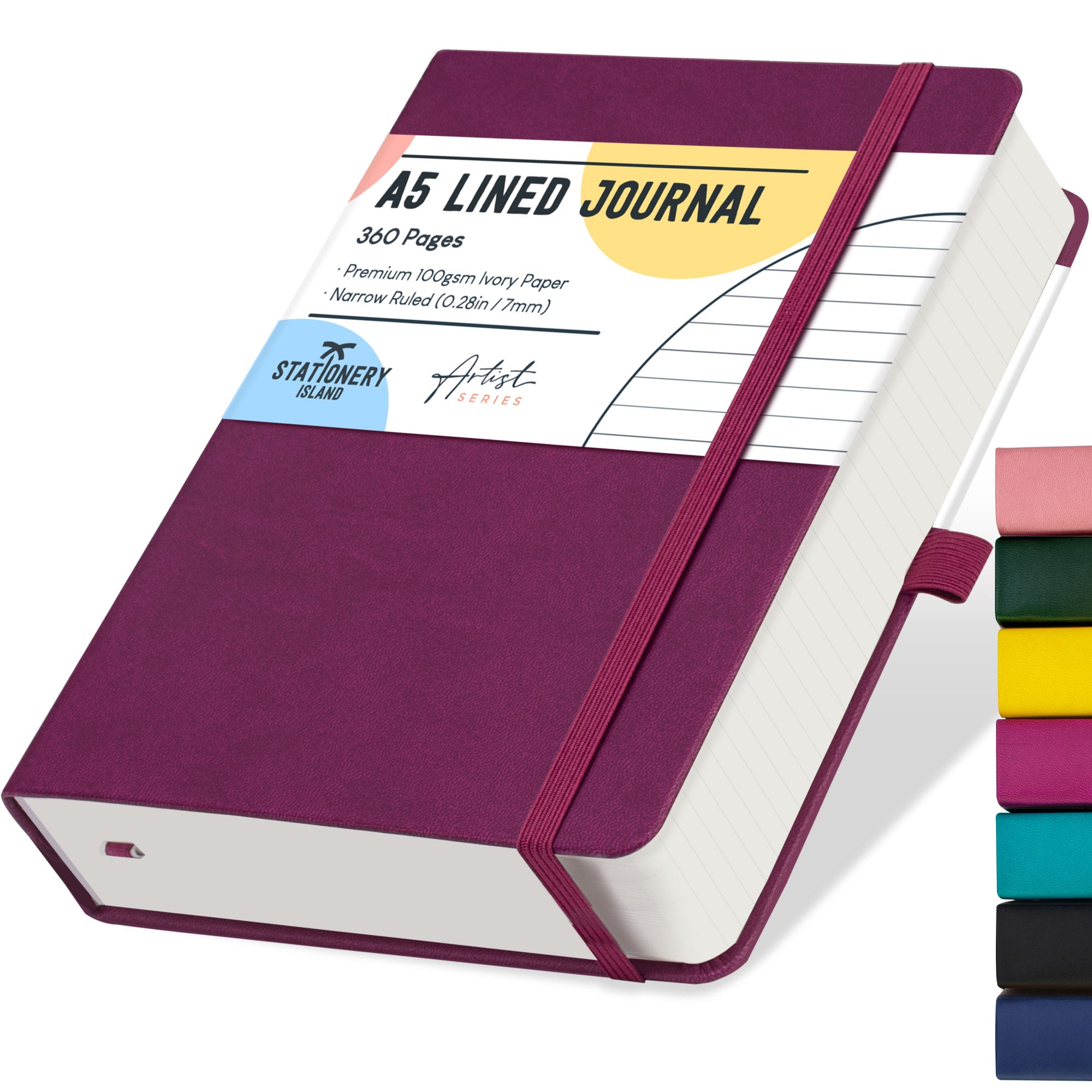 stationery-island-journals-a5-journal-liniert-berry-360-seiten image 2
