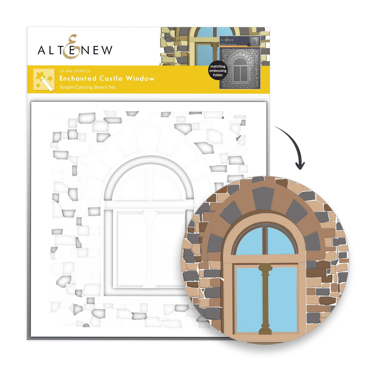 altenew-enchanted-castle-window-schablone-5in1 image 2