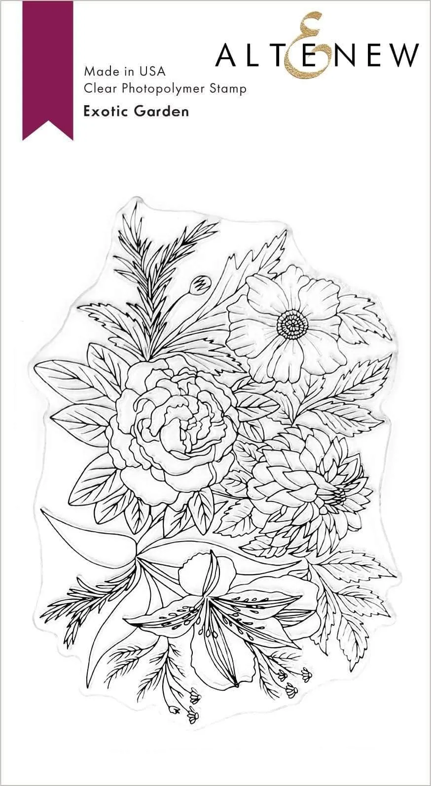 altenew-exotic-garden-stempelset-blumenstrau-4x6-clear image 1