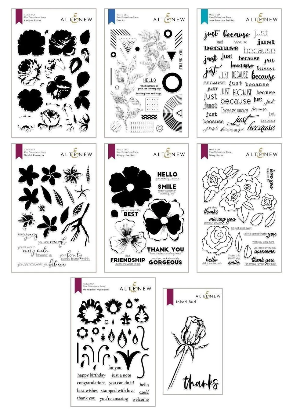 altenew-stamps-stamped-sketched-stempelset-8er-bundle image 1