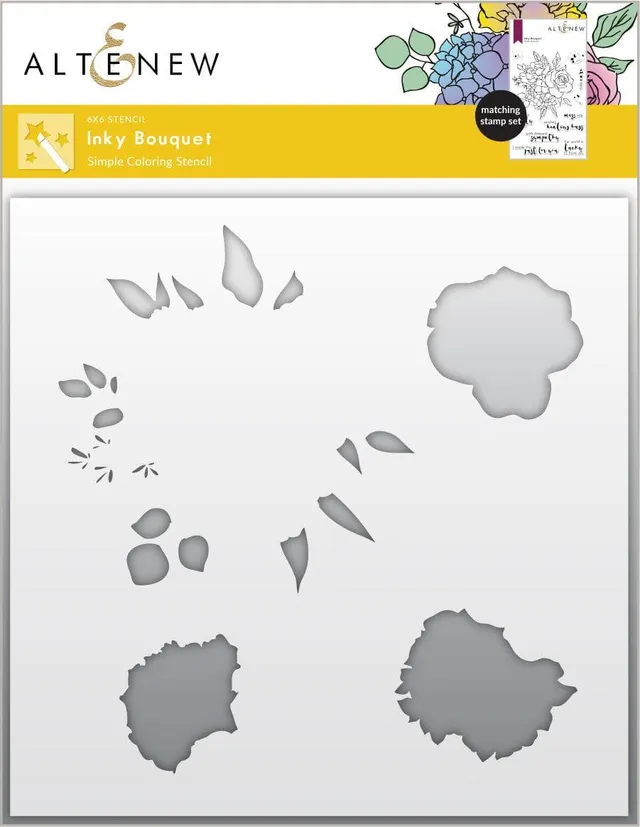 altenew-inky-bouquet-simple-coloring-schablone-floral image 1