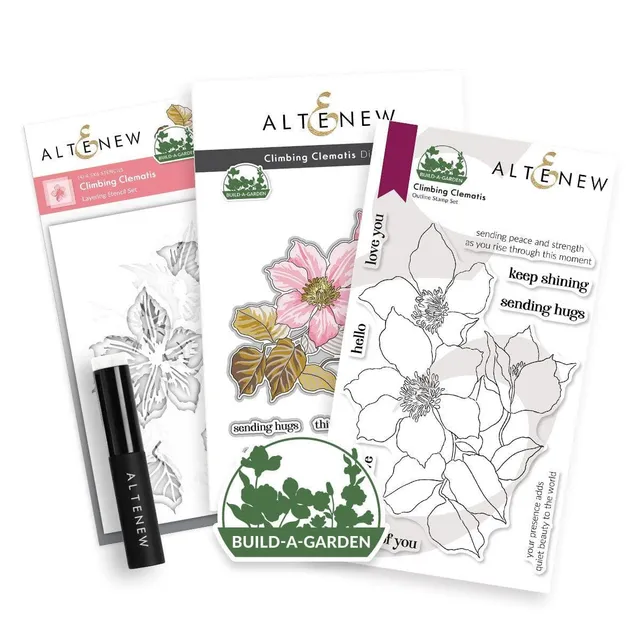 altenew-build-a-garden-climbing-clematis-stempelset-mit-schablonen image 1