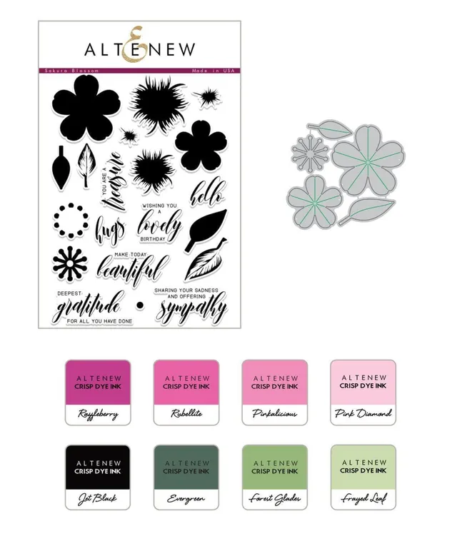 altenew-build-a-flower-sakura-blossom-stempelset-stanzen-ink-bundle image 1