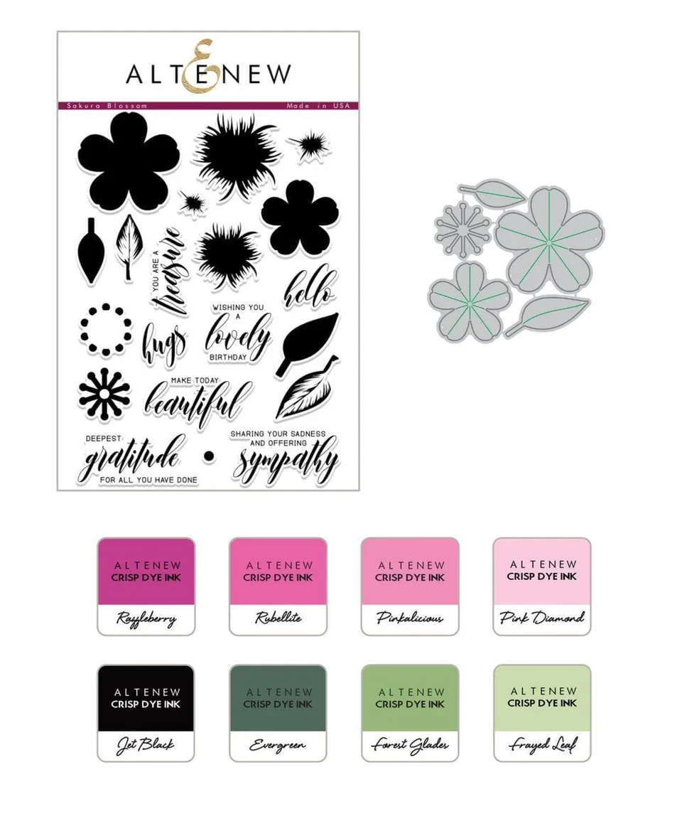 altenew-build-a-flower-sakura-blossom-stempelset-stanzen-ink-bundle image 1
