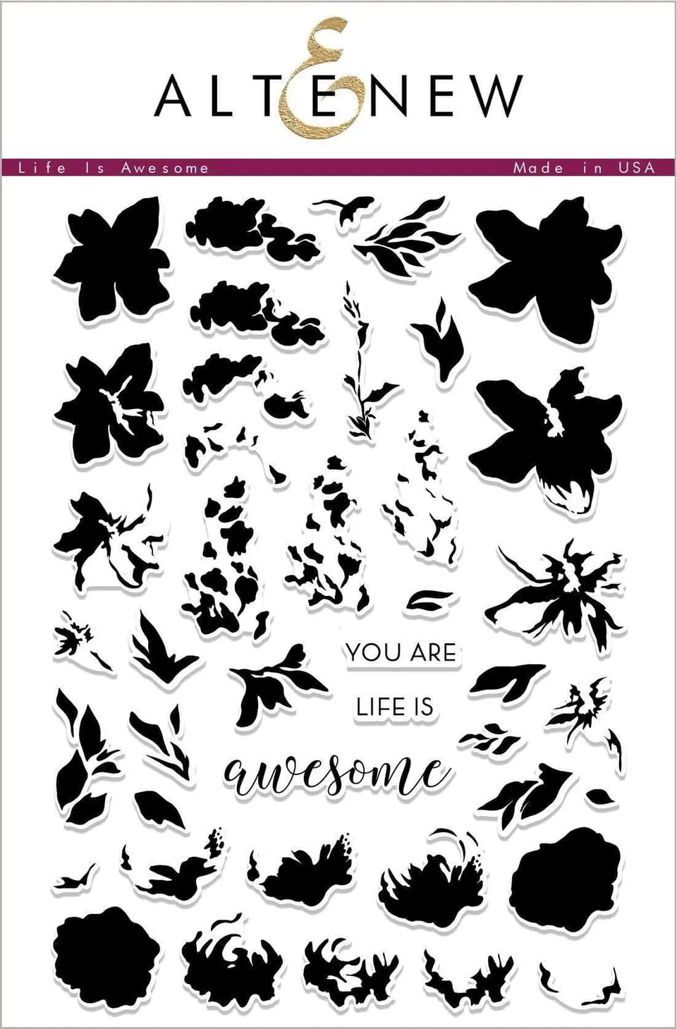 altenew-life-is-awesome-stempelset-blumen-6x8-zoll image 1