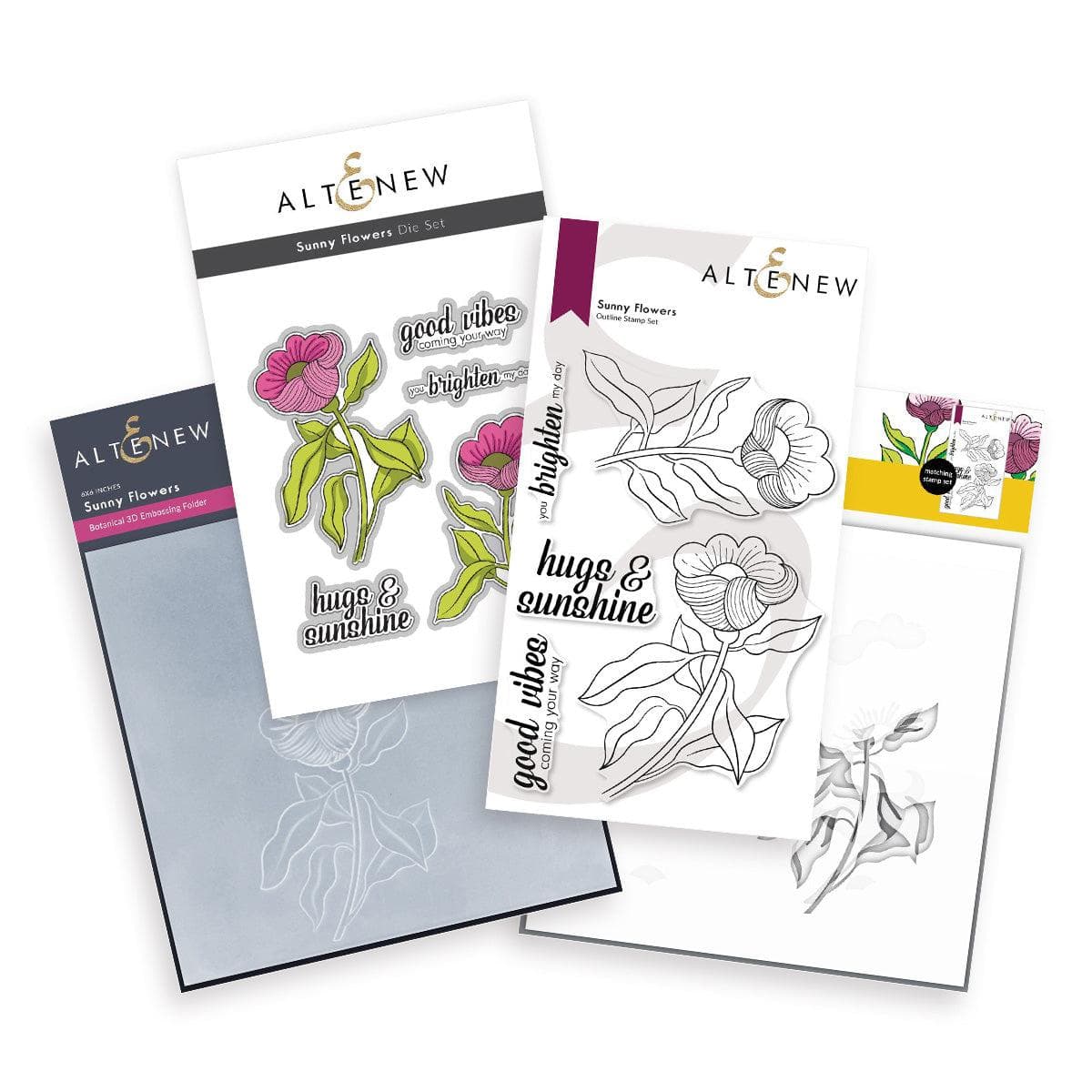 altenew-sunny-flowers-complete-bundle-stempel-stanzen-6x6 image 1