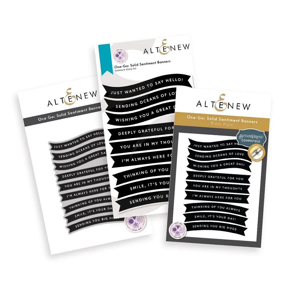 altenew-one-go-solid-sentiment-banners-press-plate-bundle image 1