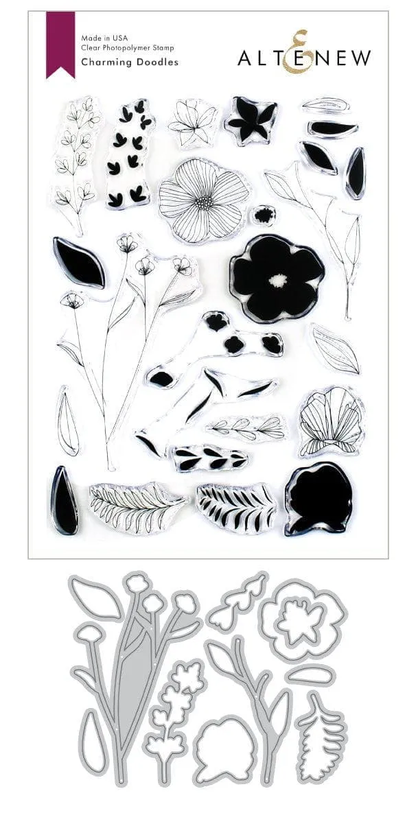 altenew-charming-doodles-stempelset-mit-stanzen-6x8 image 1