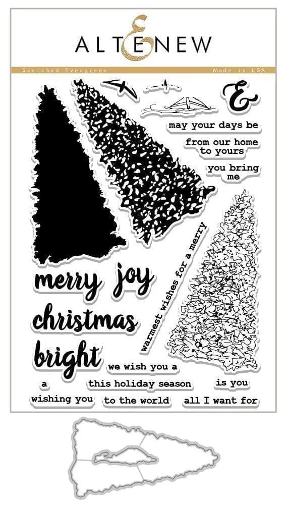 altenew-sketched-evergreen-stempel-stanzen-bundle-weihnachten image 1