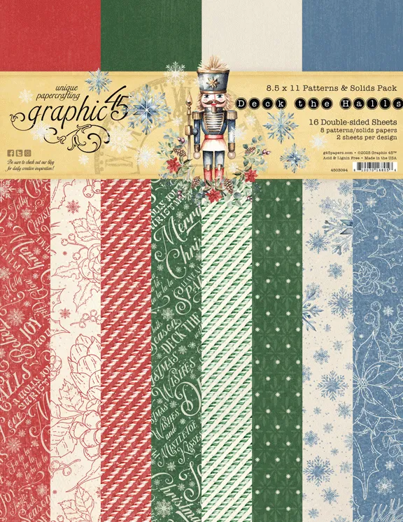 graphic-45-deck-the-halls-8-5x11-motivpapier-weihnachten-16-blatt image 1