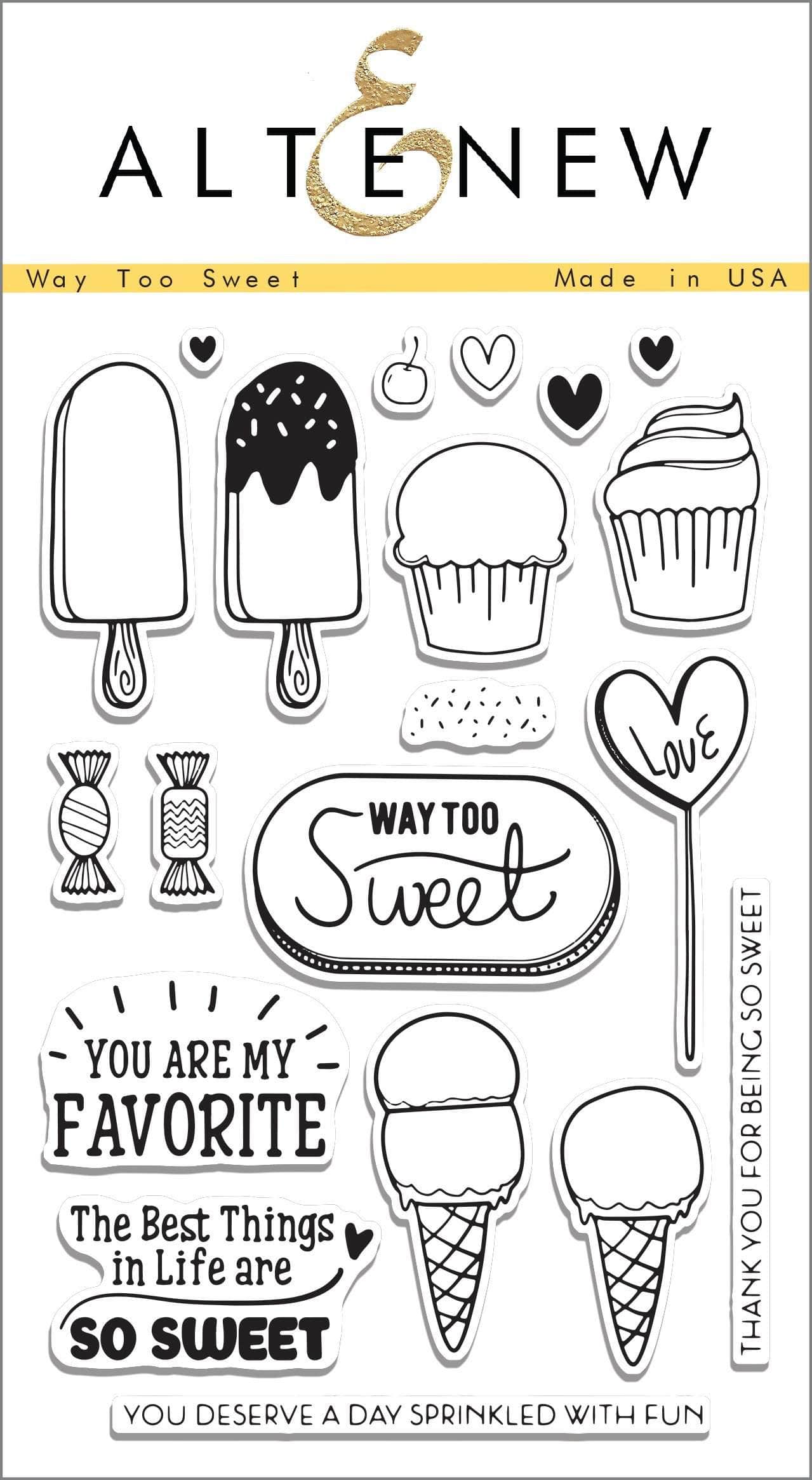 altenew-way-too-sweet-stempelset-kinder-party-essen-10x15cm image 1
