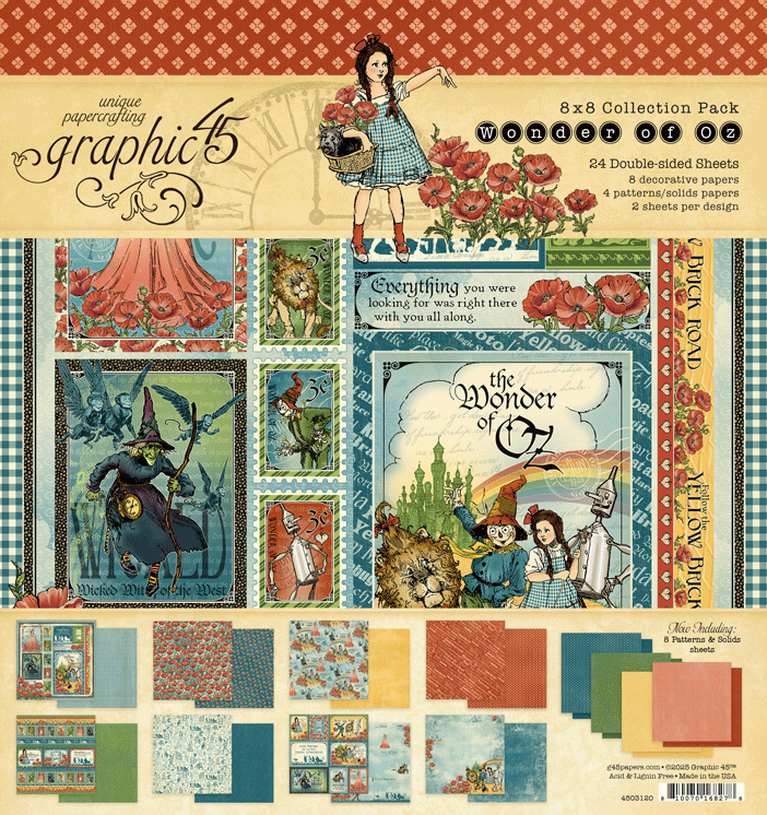 graphic-45-wonder-of-oz-card-kit-karten-bastelset-kraft-triple-z-fold image 3