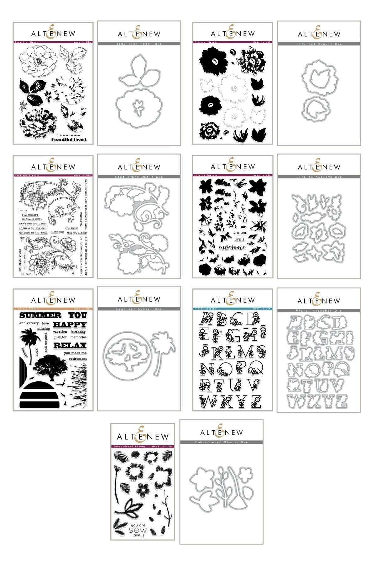 altenew-sew-in-love-stempel-stanz-bundle-14-teilig-floral image 1