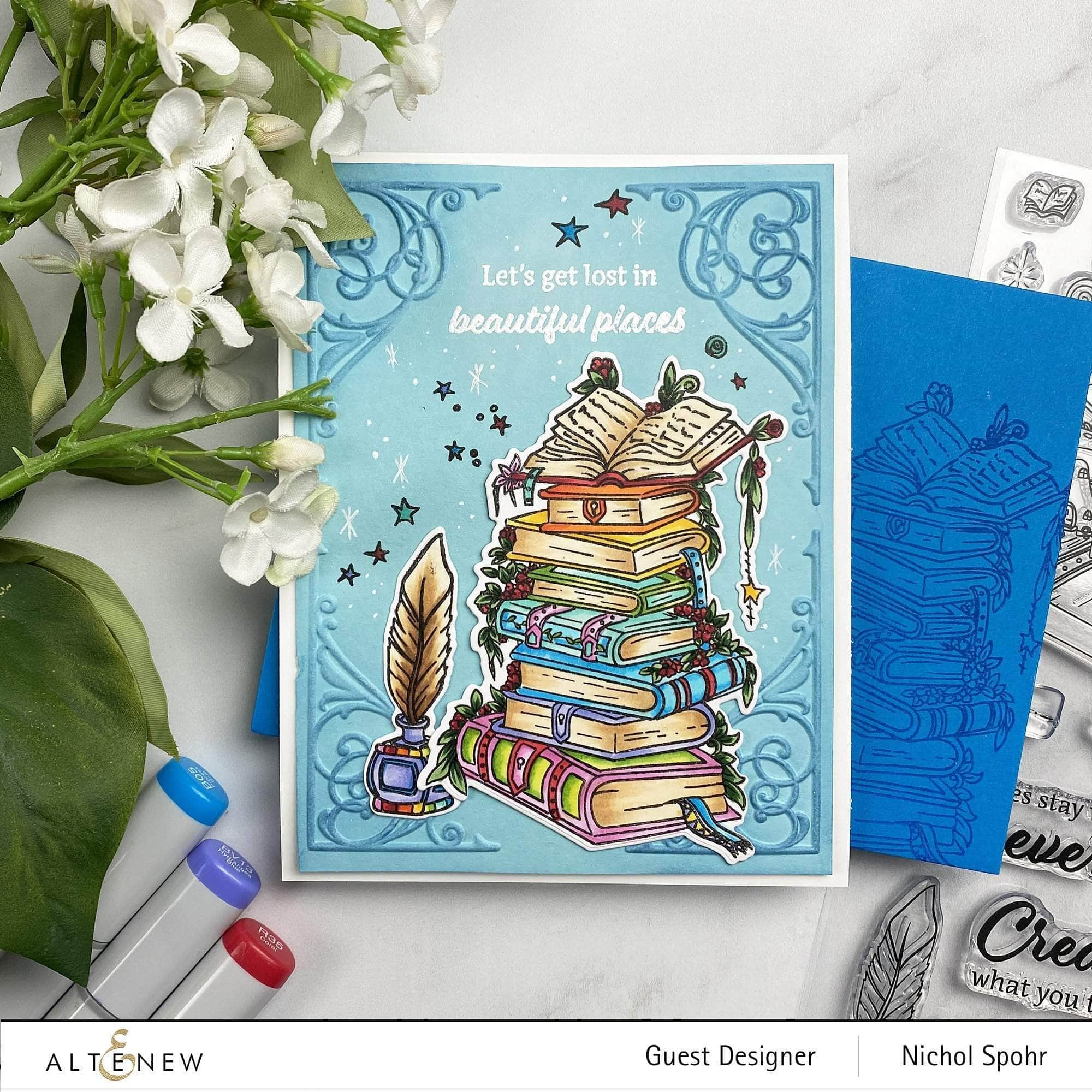 altenew-books-are-magic-stanzschablonen-set-3-tlg-buch image 7