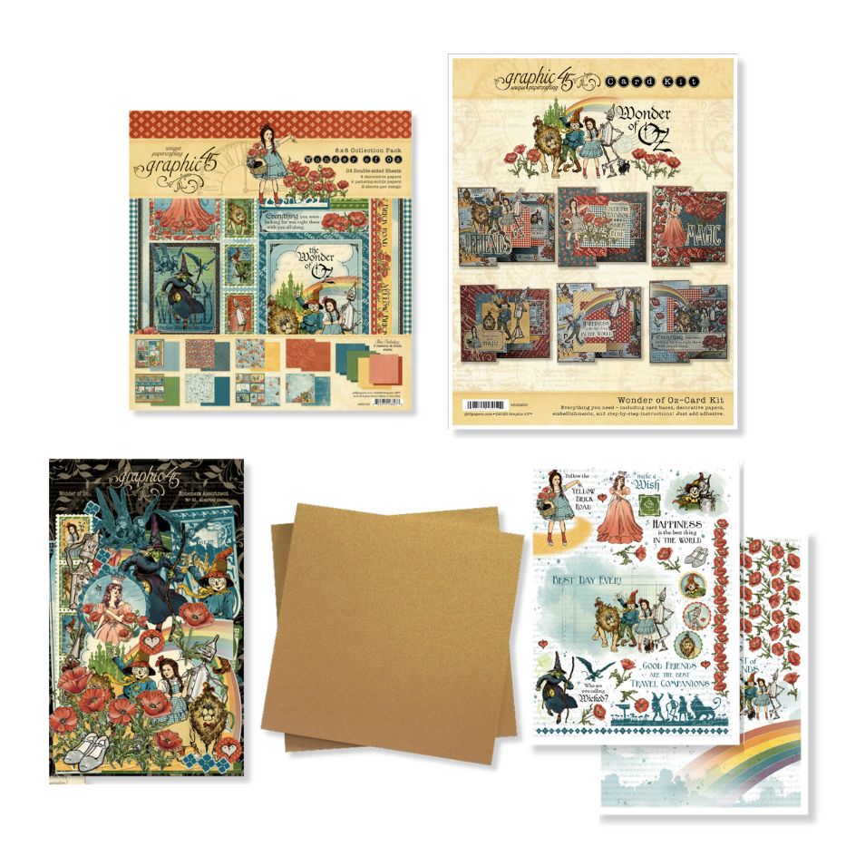 graphic-45-wonder-of-oz-card-kit-karten-bastelset-kraft-triple-z-fold image 2