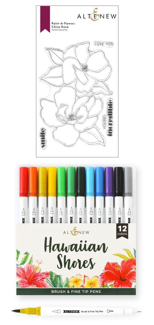 altenew-paint-a-flower-china-rose-stempel-stifte-bundle image 1