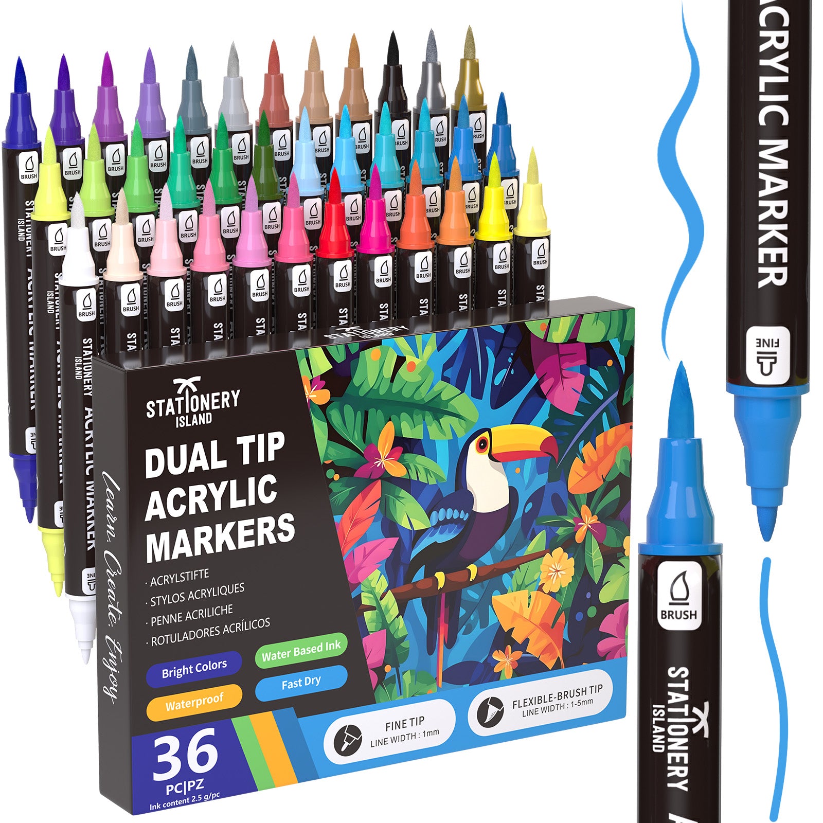 stationery-island-acrylic-pens-acrylmarker-24-farben-dual-tip image 1