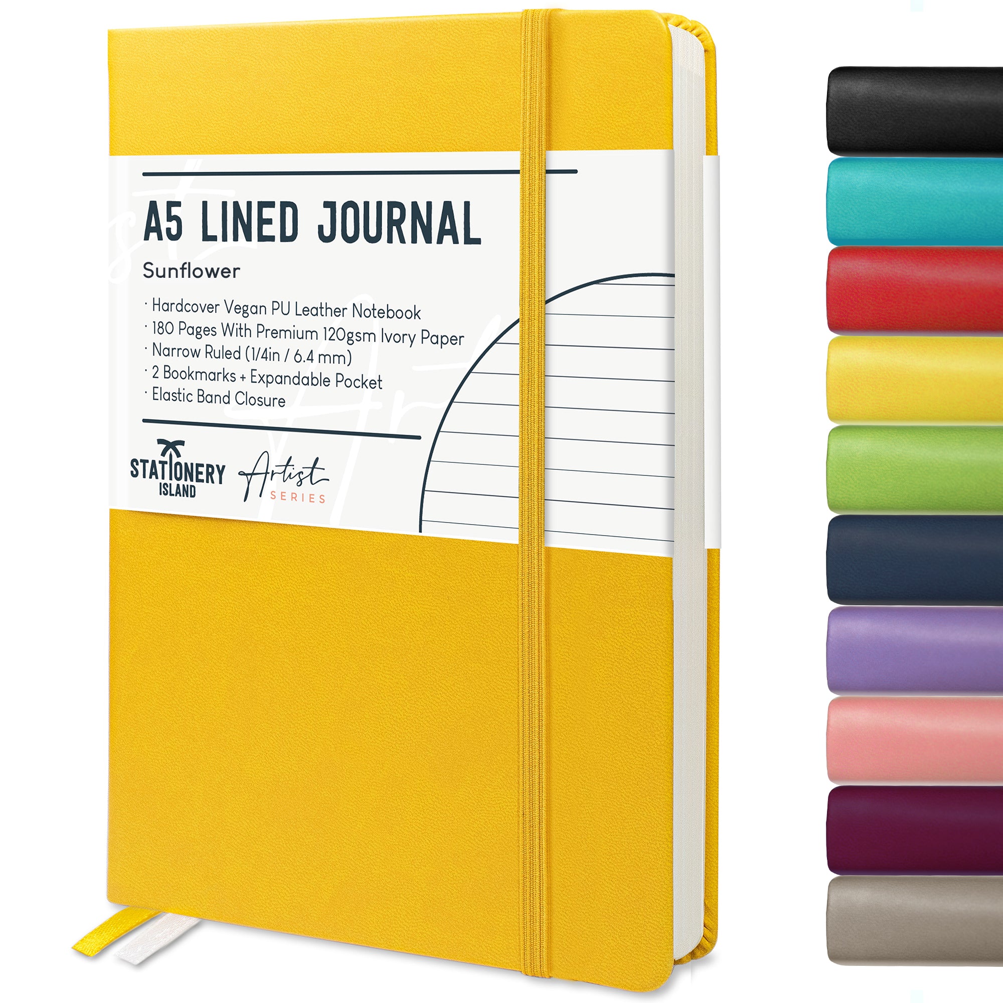 stationery-island-journal-notizbuch-a5-liniert-schwarz-180-seiten image 2