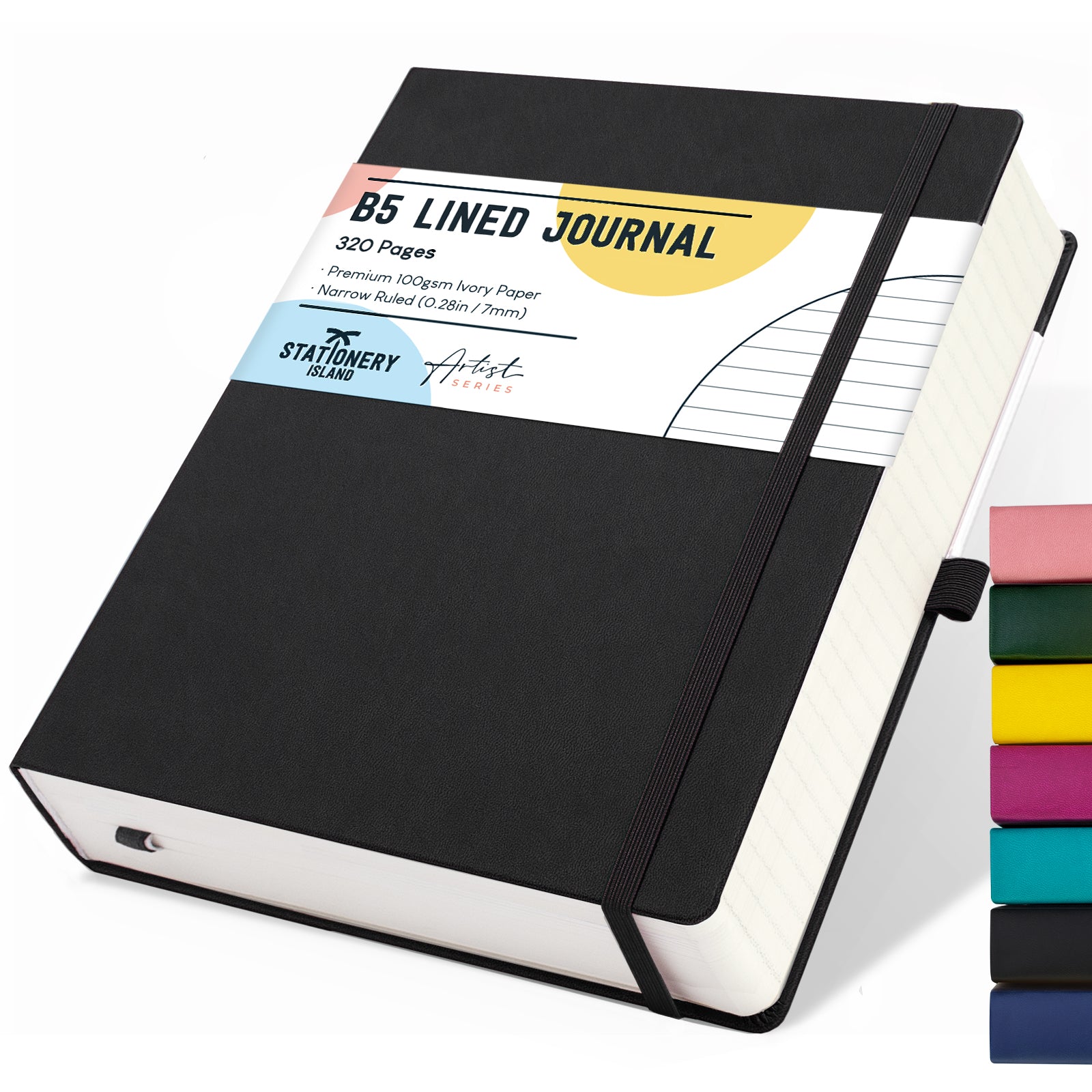 stationery-island-journal-notizbuch-b5-liniert-schwarz-320-seiten image 3