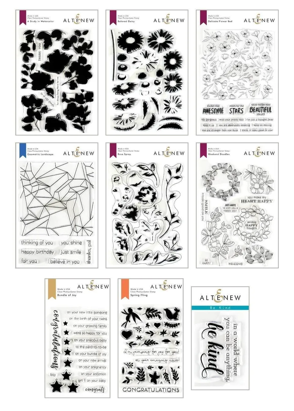 altenew-a-study-in-kindness-stempel-bundle-9-sets-blumen image 1