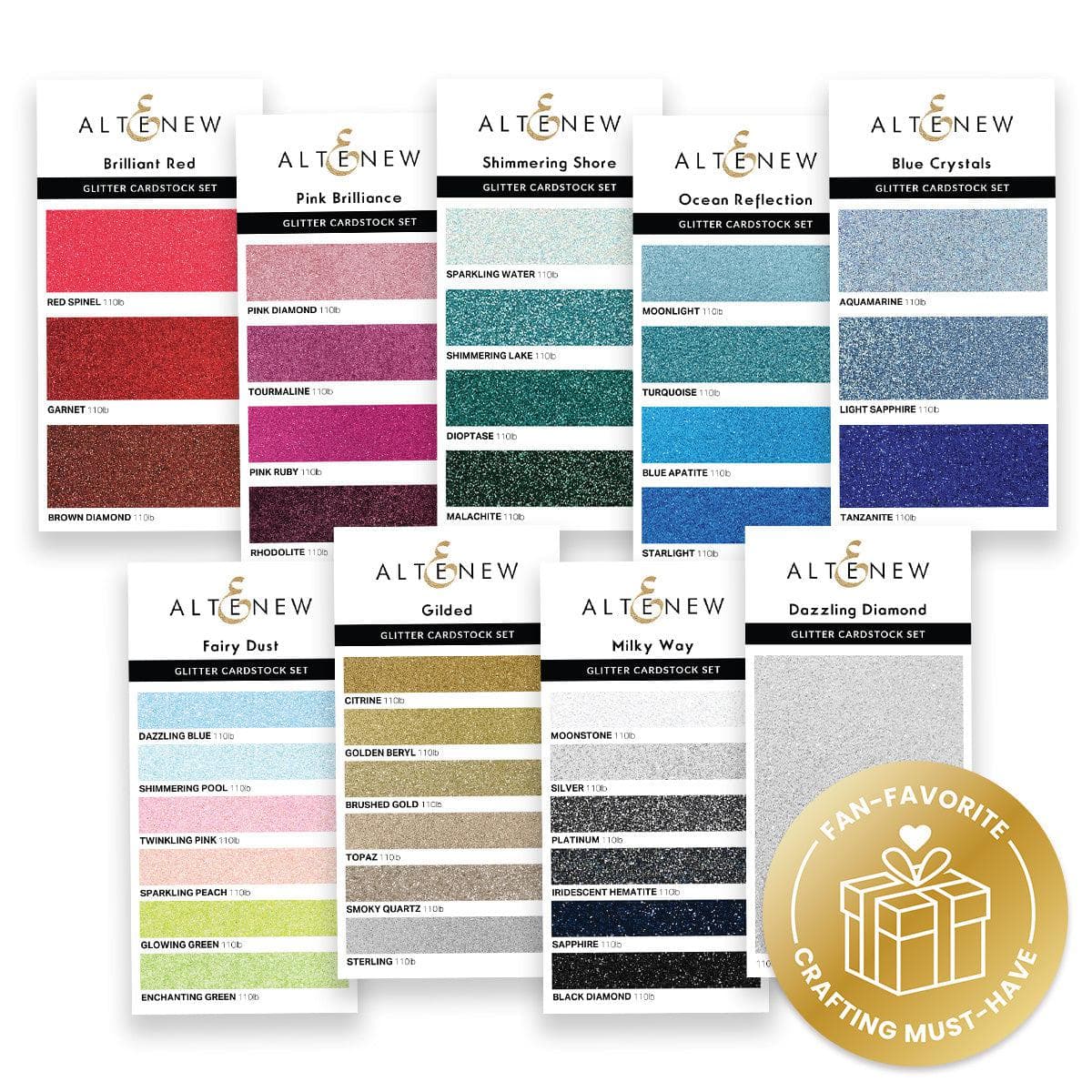 altenew-paper-more-glitter-gradient-cardstock-papier-bundle image 1
