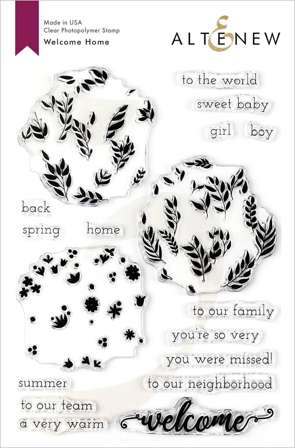 altenew-welcome-home-stempelset-clear-stamps-blumen-6x8 image 1