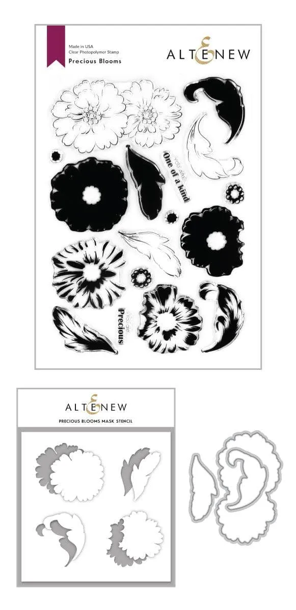 altenew-stencils-precious-blooms-schablone-floral-mask image 1