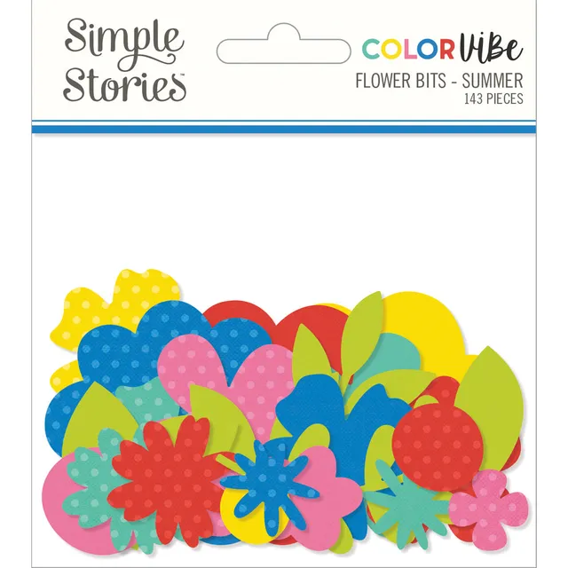 simple-stories-color-vibe-summer-flower-bits-sticker-143-teile image 1