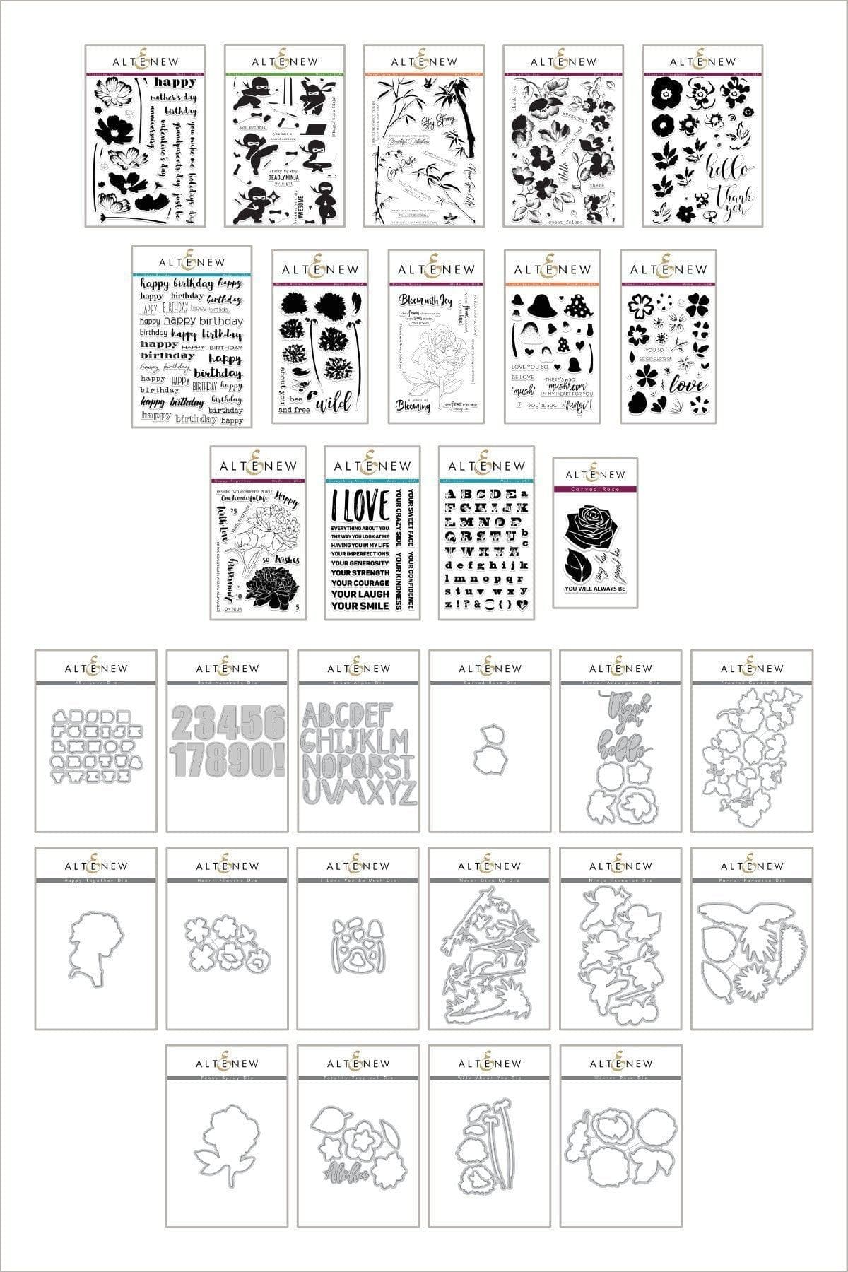 altenew-unique-and-lovely-stempel-stanzen-bundle-blumen-set image 1