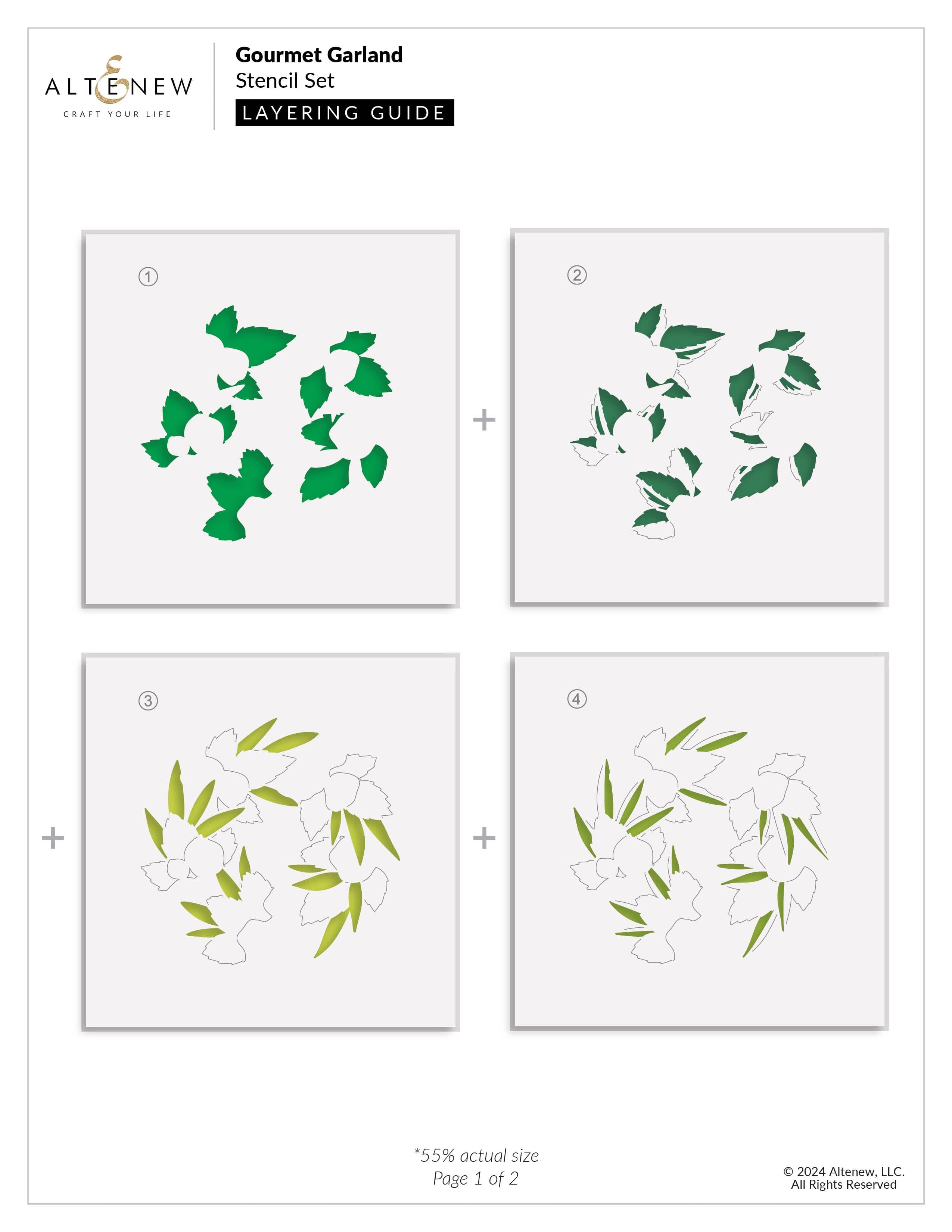 altenew-gourmet-garland-layering-stencil-set-6in1-6x6 image 3