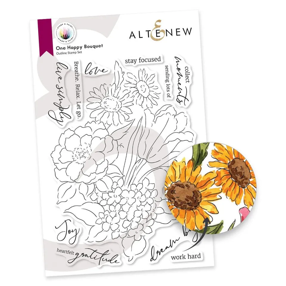 altenew-one-happy-bouquet-stempelset-blumen-6x8 image 1