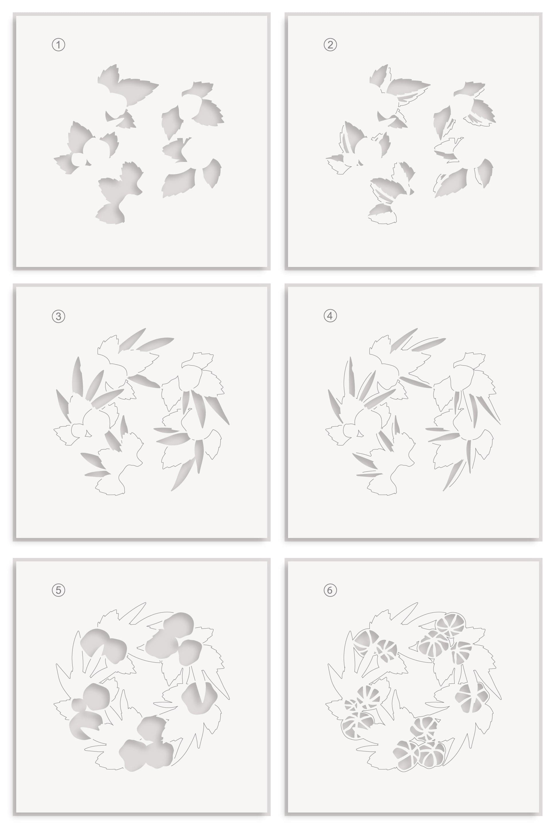 altenew-gourmet-garland-layering-stencil-set-6in1-6x6 image 8
