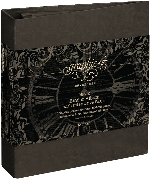 graphic-45-staples-binder-album-schwarz-interactive-pages image 1
