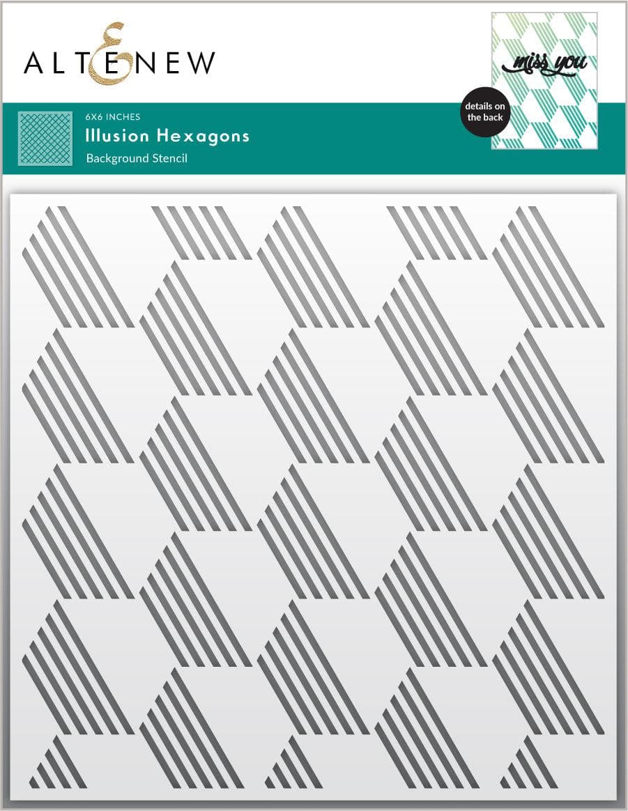 altenew-illusion-hexagons-stencil-hintergrund-6x6-geometrisch image 1
