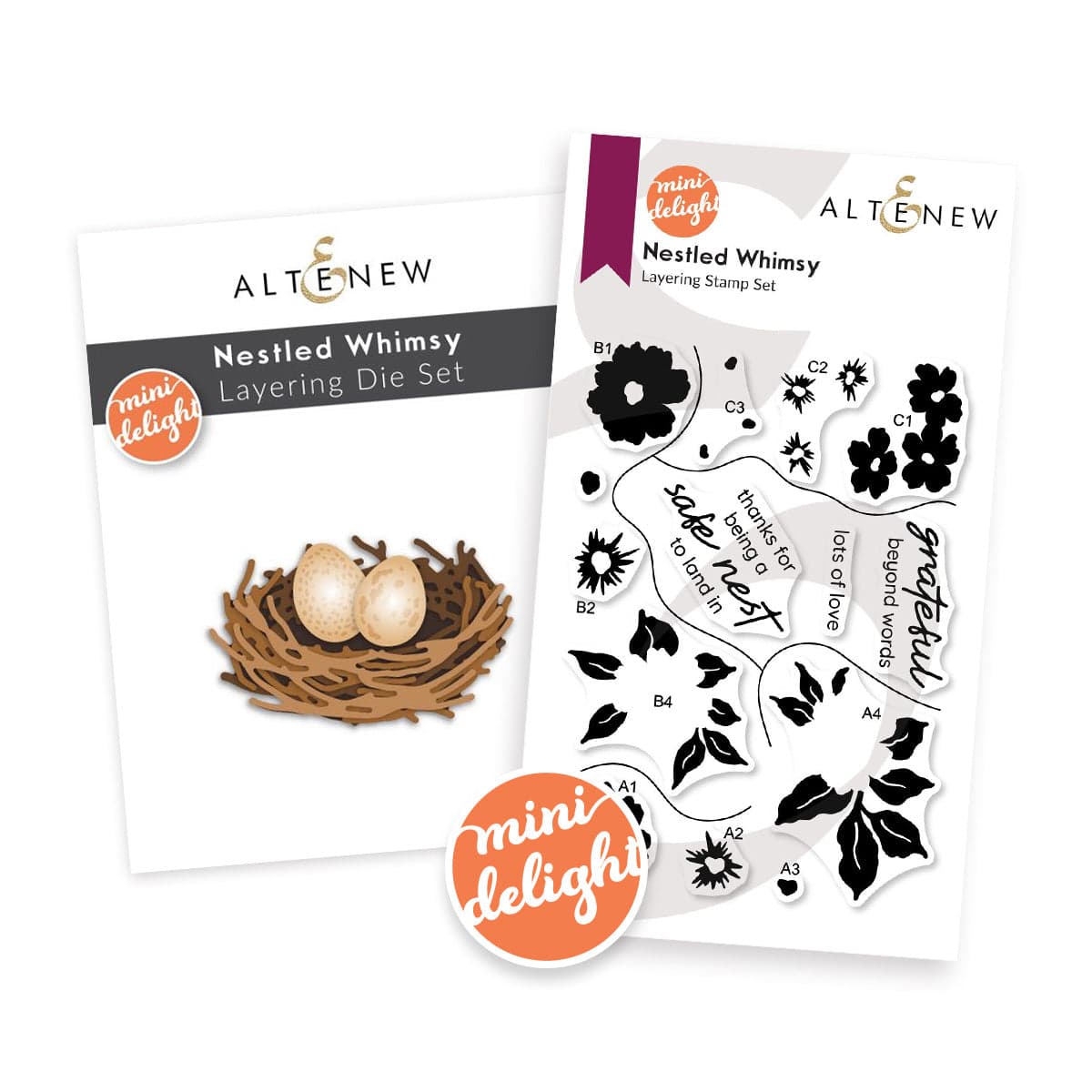 altenew-mini-delight-nestled-whimsy-stempel-stanzen-set-blumen image 1